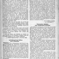 0625 - Page 600 - Partie scientifique. Presse étrangère. La Bactériologie dans les cuisines [(“ British Médical Journal ”, 25 janvier 1947)] / Le Traitement des Anthrax par la Pénicilline [(" British Médical Journal ”, 1e février 1947)] / Le Traitement chirurgical de la Surdité / Pneumonies atypiques avec complications nerveuses [(“ British Médical Journal " 4 mars 1947)]