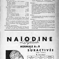 0654 - Page 629 - Dernières nouvelles. Syndicat des Médecins de la Côte-d’Or / Vaccination antivariolique / Naissances / Mariage / Nécrologie [Dr Guy Lacronique, Madeleine Buquet, Olivier]