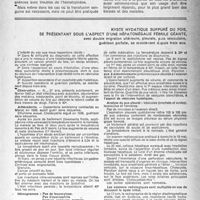 0660 - Page 635 - Partie scientifique. La transfusion de plasma sanguin et de produits similaires dans la pratique médicale courante, par L. Bethoux / Kyste hydatique suppuré du foie, se présentant sous l’aspect d'une hépatomégalie fébrile géante, avec double migration ultérieure, pleurale, puis vésiculaire, guérison parfaite, se maintenant depuis trois ans