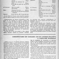 0695 - Page 670 - Partie scientifique. Diabète chez un prisonnier, Docteur J. Girard / Considérations sur quelques cas de laryngo-trachéite à caractère épidémique