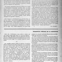 0700 - Page 675 - Partie scientifique. Dangers de contamination par la seringue au cours des traitements par les antibiotiques / Diagnostic précoce de la grossesse