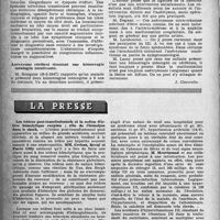 0753 - Page 728 - Partie scientifique. Les sociétés savantes. Société médicale des hôpitaux de Paris. Les pneumonies huileuses chez l’adulte, (8-2-1947) / anévrisme cérébral simulant une hémorragie méningée récidivante, (8-2-1947) / La presse. Les ictères poste-transfusionnels et la notion d’ictère hémolytique exogène ; rôle de l’hémolyse dans le shock [(Le Journal de Médecine de Lyon, 5 février 1947)] / Hypervitaminose D2. Albuminurie. Azotémie. Hypercalcémie. Coma avec crises convulsives [(Lyon Médical, 19 janvier 1947)]