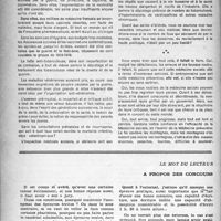 0799 - Page 774 - Partie professionnelle. Médecine et monde moderne. Fallait-il ?, par le Dr Armand Vincent / Le mot du lecteur. A propos des concours