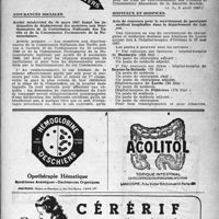 0816 - Page 791 - A travers l'officiel. Assurances sociales / Hôpitaux et hospices