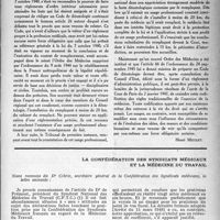 0848 - Page 819 - Partie professionnelle. Droit professionnel. L’usage, à défaut du contrat, interdit au remplaçant de faire concurrence au médecin remplacé / La confédération des syndicats médicaux et la médecine du travail