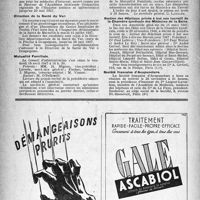0865 - Page 836 - Dernières nouvelles. Hygiène scolaire et universitaire / Direction de la Santé du Var / Mutualité Familiale / Section des Hôpitaux privés à but non lucratif de la Chambre syndicale des Médecins de la Seine / Société française d’Acupuncture