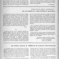 0959 - Page 930 - Partie scientifique. La clinique au goût du jour. Le traitement de la gale par les dérivés aromatiques chlorés, d'après le Dr A. Touraine / Consultation médicaux-chirurgicale. Sur les risques de l'hématothérapie maternelle / Les effets locaux et généraux du contact des physalies