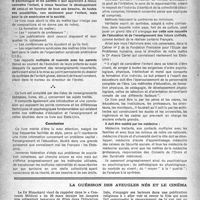 0973 - Page 944 - Partie professionnelle. Informations non médicales à l’intention des médecins. A travers les écoles d'Amérique / La guérison des aveugles nés et le cinéma