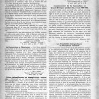 1013 - Page 984 - Partie scientifique. Presse étrangère. La Pethidine comme analgésique obstétrical [in " British médical Journal "] / Le Curare dans la Césarienne [“ British médical Journal "] / Crises épileptiformes par hypoglycémie spontanée [" Revue Médicale de Liège "] / Accroissement de la tuberculose en Grande-Bretagne pendant la période 1939-1945 [(" British médical Journal ”, 4 janvier 1947)] / Les Possibilités thérapeutiques du Phosphore radioactif [in “ British médical Journal ”]