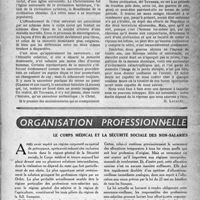 1018 - Page 989 - Partie professionnelle. Propos du jour. Qu’est-ce qu’une civilisation? [G. Lavalée] / Organisation Professionnelle. Le corps médical et la sécurité sociale des non-salariés