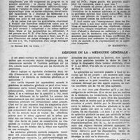 1024 - Page 995 - Partie professionnelle. Organisation Professionnelle. Le mot du lecteur. Spécialiste, compétence et médecine générale / Défense de la « médecine générale »