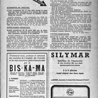 1044 - Page 1015 - A travers l'officiel. Accidents du travail / Auxiliaires médicaux / Etudes médicales