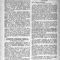 1060 - Page 1031 - Partie scientifique. Les sociétés savantes. Académie nationale de médecine, Séance du 1er avril 1947. Phlébites des membres inférieurs consécutives au collapsus gazeux du poumon / « Une mise au point : altitude et quinquinas » / L’intoxication expérimentale subaiguë et ehroniquè par le Chlorhydrate d’Histamine / Société médicale des hôpitaux de Paris. Sur la maladie d’Albright, (21-2-1947)