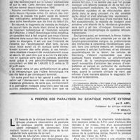 1137 - Page 1106 - Partie scientifique. Réservée à la Faculté de Médecine de Nancy. Ictère hémolytique initial avec abaissement de la résistance globulaire dans la maladie de Hodgkin, par MM. les professeurs L. Caussade, P. Florentin, P. Michon, P. Chalnot et G. Berna. Les dispositifs musculo-élastiques de la paroi des artères cérébrales / A propos des paralysies du sciatique poplité externe, par E. Abel, F. Heully