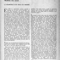 1150 - Page 1119 - Partie professionnelle. Propos du jour. La déconvenue d’un siècle de progrès [G. Lavalée]