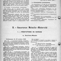 1199 - Page 14 - Sécurité sociale. Principes et organisation assurance maladie - maternité, (Professions non agricoles). Principes généraux et organisation administrative. Organisation administrative. Organismes d’assurance / Commissions permanentes / Assurance Maladie-Maternité. Prestations en espèces. Assurance-maladie. Ordonnance du 19 octobre 1945