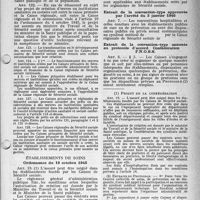 1218 - Page 33 - Sécurité sociale. Principes et organisation assurance maladie - maternité, (Professions non agricoles). Assurance Maladie-Maternité. Prestations en nature. œuvres et institutions sanitaires et sociales - établissement de soins. Décret du 8 juin 1946 / Extrait de la convention-type approuvée par l’arrêté du 3 janvier 1946 / Extrait de la convention-type annexée au protocole d’accord. Confédération F. N. O. S. S