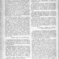 1259 - Page 1160 - Partie scientifique. La presse. L’entérogastrone dans le traitement des ulcères [{Médical Times, vol. 74, février 1947)] / Le traitement des leucémies-par l’uréthane [(Recipe, tome VI, n° 5)] / Presse étrangère. Le traitement de la diphtérie par la pénicilline [(British médical Journal, 22 mars 1947)]