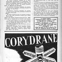 1366 - Page 1267 - Dernières nouvelles. Faculté de médecine de Montpellier / École de Médecine de Grenoble / Valeur des tickets Pro pharmaciens 3e trim. 1947