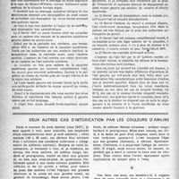 1415 - Page 1316 - Partie scientifique. Traitement des sinusites frontales aiguës par le Drainage du sinus maxillaire, par le Dr P. Castex / Deux autres cas d'intoxication par les couleurs d’aniline