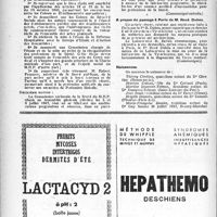1449 - Page 1350 - Dernières nouvelles. Journées nationales des professions de la santé du M. R. P. (5 et 6 juillet 1947) / A propos du passage à Paris de M. René Dubos / Naissances
