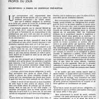 1461 - Page 1362 - Partie professionnelle. Propos du jour. Malentendus à propos du certificat prénuptial