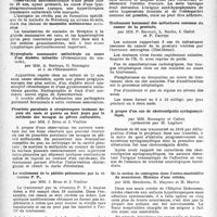 1521 - Page 1422 - Partie Scientifique. Les sociétés savantes. Société médicale. Hypertrophie mammaire unilatérale au cours d’une lymphogranulomatose maligne / Hyperplasie mammaire unilatérale au cours d’un diabète infantile / Pleurésie purulente à streptocoques traînant depuis six mois et guérie en huit jours par la méthode des lavages de plèvre sulfamidés / Le traitement de la phtisie pulmonaire par la vitamine P. P / Ankylostomose observée à Lyon chez une enfant de trois ans / Hyperostose frontale interne (Syndrome de Morgagni-Morel) avec ostéomalacie, protrusion acétabulaire et ostéite fibro-kystique / Traitement hormonal des métastases osseuses du cancer de la prostate / A propos d’un cas de cheiromégalie syringomyélique / De la notion de contagion dans l’antro-mastoïdite du nourrisson. Histoire d’une crèche