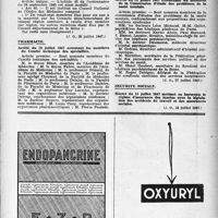 1546 - Page 1447 - A travers l'officiel. Médecine du travail / Ordre des médecins / Pharmacie / Santé publique / Sécurité sociale