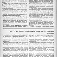 1629 - Page 1530 - Partie Scientifique. Pratique médicale infantile. Primo-infection oculaire chez l’enfant, par Dr R. Liège / Sur les arthrites chroniques non tuberculeuses du genou, C. Roederer