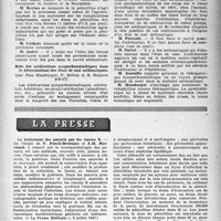1636 - Page 1537 - Partie Scientifique. Les sociétés savantes. Société médicale des hôpitaux de Paris. La pénicillinethérapie dans la maladie de Schultz, (9-5-47) / Rôle des médications sympathomimétiques dans le déterminisme des états de mal asthmatiques, (9-5-47) / La presse. Le traitement des panaris par les rayons X [(« La Presse Médicale », 5 juillet 1947)] / Pénicilline infra-péritonéale [(« Lille Chirurgical », mars-avril 1947)]