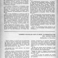1669 - Page 1570 - Partie Scientifique. Conférences sur les actualités cardiologiques internationales (16-22 mai 1947) / Données nouvelles sur le mode d'administration des antibiotiques, (Sulfamides et Pénicilline)