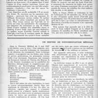 1721 - Page 1622 - Partie Professionnelle. Organisation professionnelle. Les projets actuels d’organisation de la sécurité sociale du médecin / Un centre de documentation médical