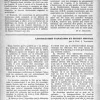 1763 - Page 1664 - Partie Professionnelle. Actualité professionnelle. La première assemblée générale annuelle de l'A. M. M. Réception faite par le corps médical français en dehors des séances de travail, par le Dr Fernand Decourt / Laboratoires d’analyses et secret médical, par le Prof. J. Vanverts
