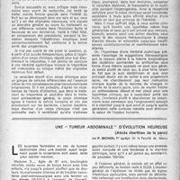 1794 - Page 1695 - Partie Scientifique. Hérédité syphilitique et théories génétiques, par M. Kreis / Une “ tumeur abdominale " d'évolution heureuse, (Abcès éberthien de la paroi), par P. Michon