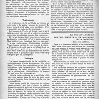 1813 - Page 1714 - Partie Professionnelle. Droit professionnel. D’une maladie en voie d’extension : la « certificite », par le Dr A. Vincent. Formes cliniques / Diagnostic / Traitement / Etiologie / Prophylaxie / Le mot du lecteur. Lettre ouverte à un confrère de la Moselle