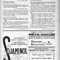 1822 - Page 1723 - A travers l'officiel. Santé publique / Sécurité sociale. Accidents du travail / Allocations familiales / Assurances sociales