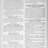 1878 - Page 1779 - Partie Scientifique. Congrès d’hygiène scolaire et universitaire. Faculté de médecine de Paris 25, 26, 27, 28 et 29 juin 1947. Les troubles de croissance des enfants des écoles primaires de la région Parisienne - Dr Boulanger-Pilet et M. Delagrange / L’enfant dans a guerre - Drs G. Lefelvre et R. Lefelvre / Enquêté sur les retards scolaires dans une école du 19e arrondissement de Paris - Dr Clément Launay / L'Hygiène mentale à l'école - Dr Simone Marcus-Jeisler / Les écoles d’amblyopes - Drs Simone Delthil et Jean Voisin / L'organisation rationnelle du travail scolaire en France et à l’étranger Projet d’améliorations dans l'enseignement primaire - Dr P. Delthil / Réforme des horaires dans l’enseignement primaire du point de vue de l’hygiène - Le Dr Laufer et Mme Seclet-Riou