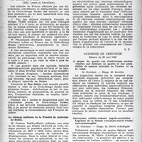 1927 - Page 1828 - Partie Scientifique. Les sociétés savantes. Académie nationale de médecine. Séance du 8 juillet 1947. Activité de la Croix-Rouge Suisse pendant l’occupation et jusqu’à ce jour, sur la protection des enfants de France / La clinique médicale de la Faculté de médecine de Hanoï / Sur les modifications humorales / Académie de chirurgie. Séance du 21 mai 1946. A propos de quatre cas d’anévrisme artériole-veineux par blessure de guerre et des possibilités de sutures latérales de l’artère et de la veine / anévrisme artériole-veineux jugulo-chrotidien ; Ligature de la fistule vasculaire suivie d’endo-anévrysmoraphie