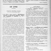 2004 - Page 1905 - Partie Scientifique. Petits moyens thérapeutiques. A propos des crampes / Les livres. Bombardement atomique et radio-activité artificielle. Applications biologiques et médicales, par Lucien Mallet et Henri Lecamus, L'Expansion Scientifique Française, Paris / L'Epilepsie chronique, par P. Hartenberg, Librairie Masson, Paris / Le diagnostic de la paralysie infantile, par Stéphane Thieffry / Nouveautés Hématologiques Américaines. (Extrait de la revue " Le Sang ”)