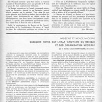 2019 - Page 1920 - Partie professionnelle. Organisation professionnelle. Les projets de réforme de la structure confédérale. Le conseil. Le bureau / Médecine et monde moderne. Quelques notes sur l’état sanitaire du Mexique et son organisation médicale, par le Docteur Léone Maryssael