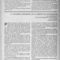 2084 - Page 1985 - Partie scientifique. Hôpital Boucicaut. Un foetus bicéphale, par G. Ecalle et Henri Lenormand / Le traitement chirurgical de la surdité par otospongiose, par A. Moulonguet et J. B. Bouche