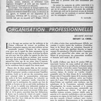 2144 - Page 2045 - Partie professionnelle. Propos du jour. Les déboires de la sécurité sociale [G. Lavalée] / Organisation professionnelle. Sécurité sociale.. Devant la crise…