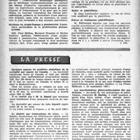 2187 - Page 2088 - Partie scientifique. Les sociétés savantes. Société médicale des hôpitaux, Séance du 10 octobre 1947. Bulles staphylococciques du poumon / Myélome ou crypto-leucose à plasmocytes. Caractères particulière de la prolifération plasmocytaire / Rhumatisme articulaire aigu et pénicilline / Tabes et pénicillines / Fièvre et traitement Pénicilline / La presse. Quelques aspects du problème statistique de la mortalité par cancer au Canada [(« La Lutte contre le Cancer », n° 80, avril 1947)] / Le diabète par traumatisme du tronc [(« La Presse Médicale », 20 septembre 1947)] / Les manifestations pleuro-pulmonaires des septicémies [(« L’Algérie Médicale », octobre 1947)]