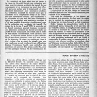 2242 - Page 2143 - Partie professionnelle. Droit professionnel. Le contrat de remplacement et la législation sociale / Pour éviter l’orage