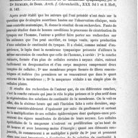 0195 - Page 187 - Analyses et comptes rendus. IV. Oreilles. Histologisches über den Schneckenkanal speciell die stria vascularis. (Un point d'histologie relatif au canal du limaçon et spécialement, à la strie vasculaire), par le Dr Katz... In Arch. f. Ohrenheilk... / Ueber Regeneration und Narbenbildung des Trommelfells. (De la régénération et de la cicatrisation de la membrane tympanique), par le Dr Rumler... Arch. f. Ohrenheilk...
