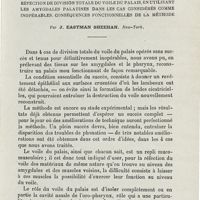 0033 - Page 31 - Mémoires. Réfection de division totale du voile du palais, en utilisant les amygdales palatines dans les cas considérés comme inopérables. Conséquences fonctionnelles de la méthode. Par J. Eastman Sheehan...