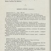 0064 - Page 62 - Mémoires. Au sujet de quelques cas de lésions lépreuses des muqueuses respiratoires supérieures. Par André Baranger et René Pierrot... Observations (résumées)