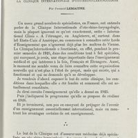 0071 - Page 69 - Mémoires. La clinique internationale d'oto-rhino-laryngologie. Par Fernand Lemaître