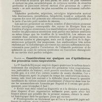 0129 - Page 127 - Sociétés savantes. Société française d'oto-rhino-laryngologie. Congrès tenu à Paris du 14 au 17 octobre 1925. Hirtz et G. Worms. - Le traitement radiothérapique des sinusites et périsinusites chroniques / Gault. - Considérations sur quelques cas d'épithéliomas des premières voies respiratoires