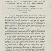 0141 - Page 139 - Mémoires. Contribution à la pathogénie des polypes du septum : le polype de la Leishmaniose. Par P. Mangabeira-Albernaz...